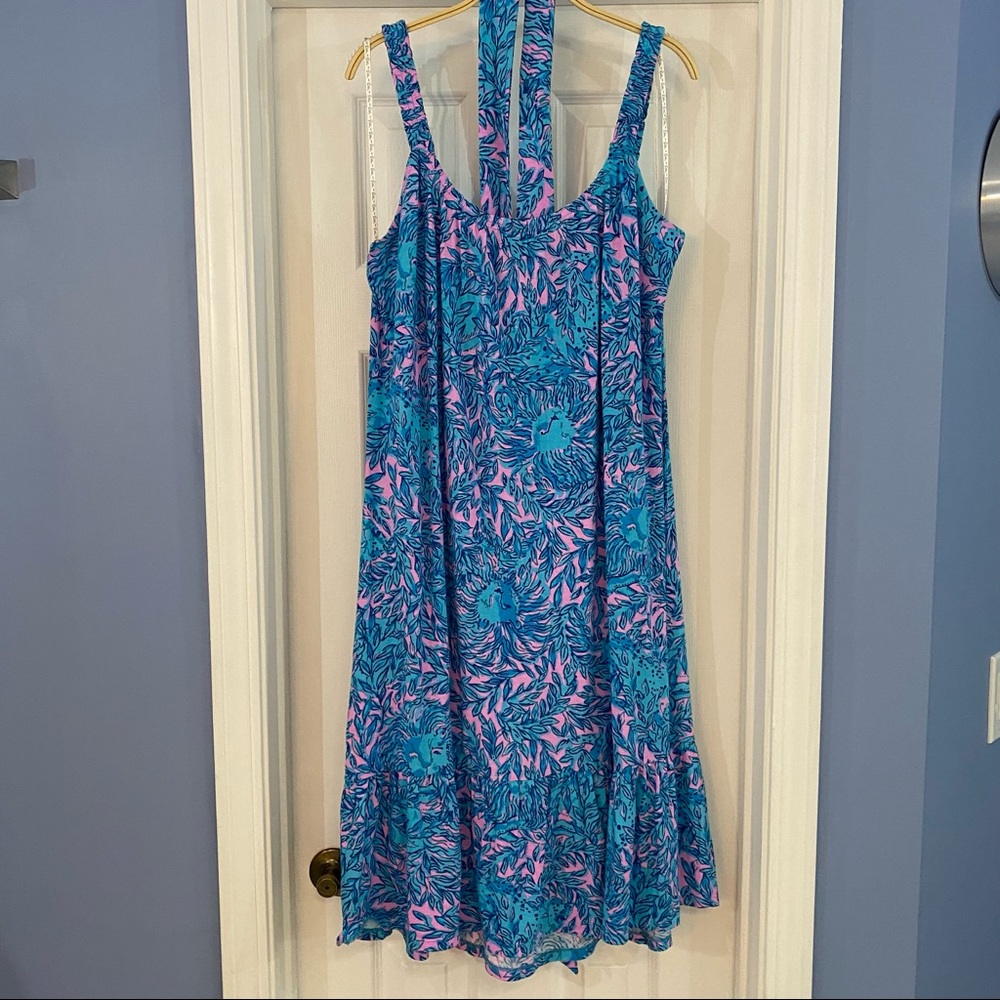 Lilly Pulitzer NWOT - Collins Belted Tank Dress in Bermuda Blue -XL